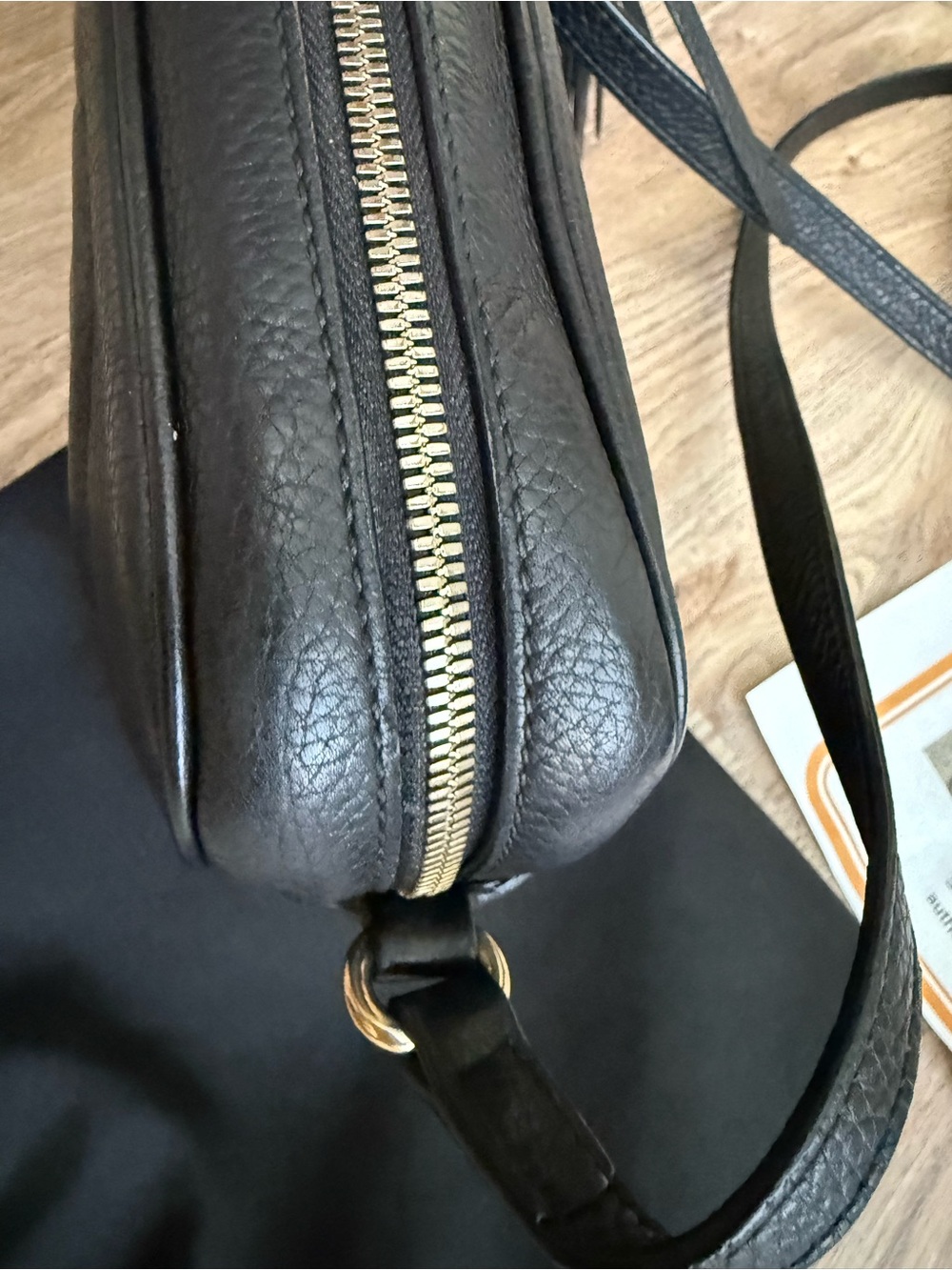 Gucci Black Pebbled Leather Crossbody with Tassel - Picture 8 of 14
